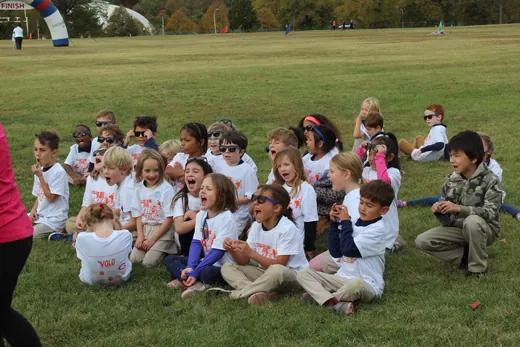 The whole school on the field