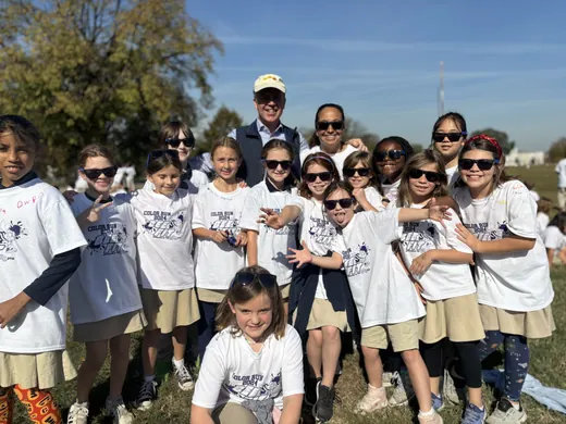 A class in their colour run shirts