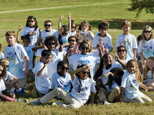 The whole group on the grass
