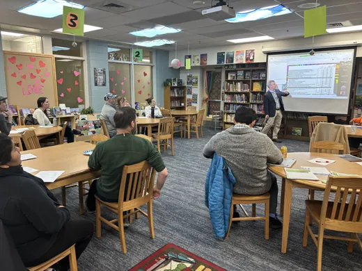 A PTO general meeting in the library