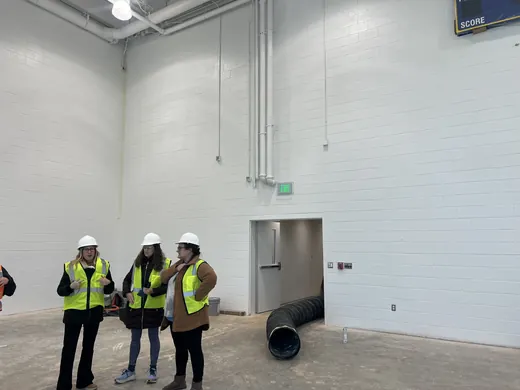 A hard-hat walkthrough of the building works