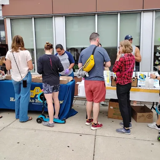 PTO tables outside the school