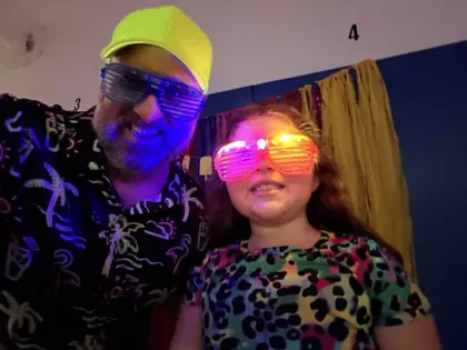 Glow glasses at the Someone Special and Me dance