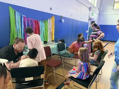 Face painting at the spring dance